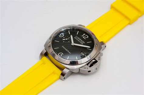 panerai yellow rubber strap|panerai rubber straps for 40mm.